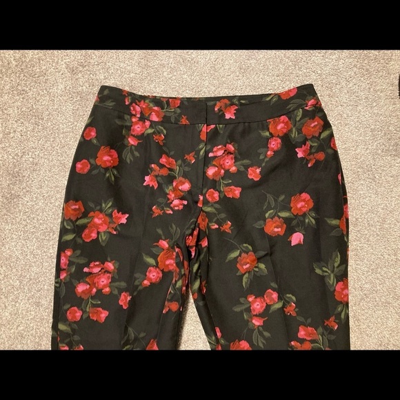 Talbots Heritage Rose Print Silk Ankle Pants 16 WP - Picture 3 of 13